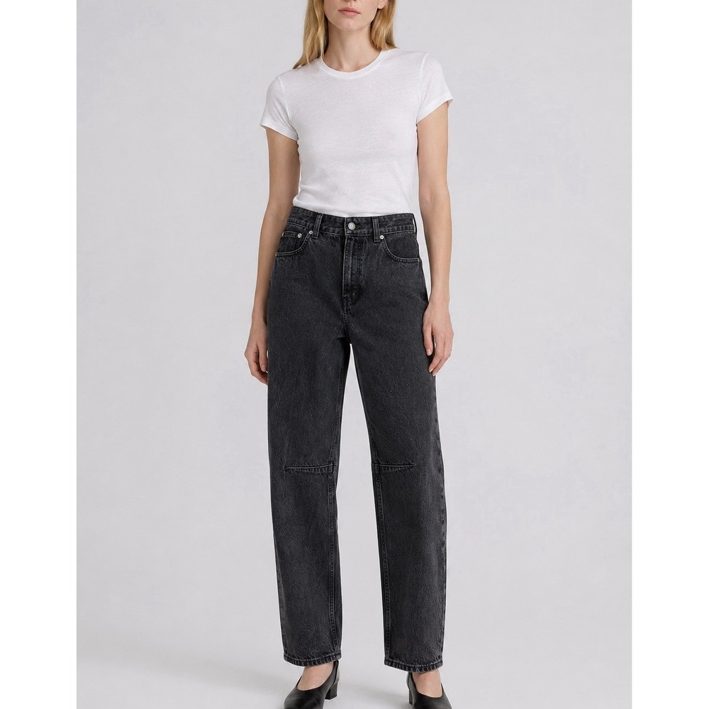 Madewell The Darted Barrel-Leg Jean Womens 23 Black Denim Streetwear Minimalist - Picture 1 of 12